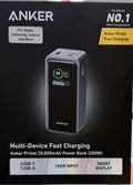 Anker Multi-Device Fast Charging Anker Prime 20K Power Bank 200W 2 USB-C 1 USB-A 100W Input with Smart Display Silver (A13360B1)
