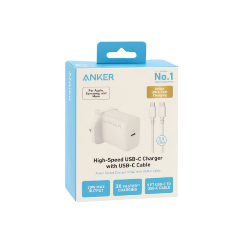 Anker 20W USB-C High Speed Charger With USB-C 1.5m Cable (6M)